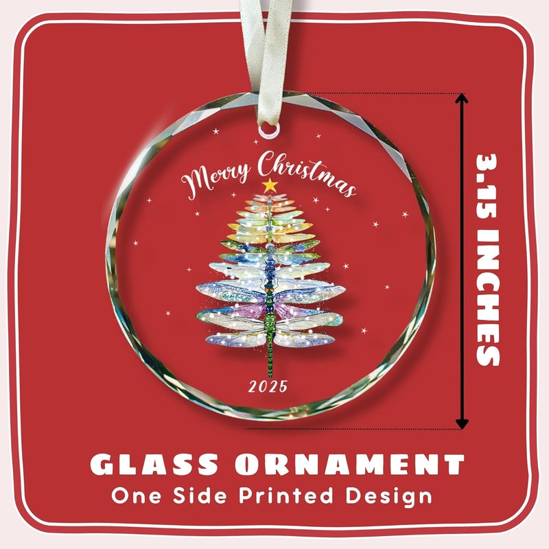 TEEBIM Dragonfly Ornament - Dragonfly Gifts for Women, Lovers - Dragonflies Christmas Ornament 2025 - Glass Dragonflies Ornaments for Christmas Tree - Image 2